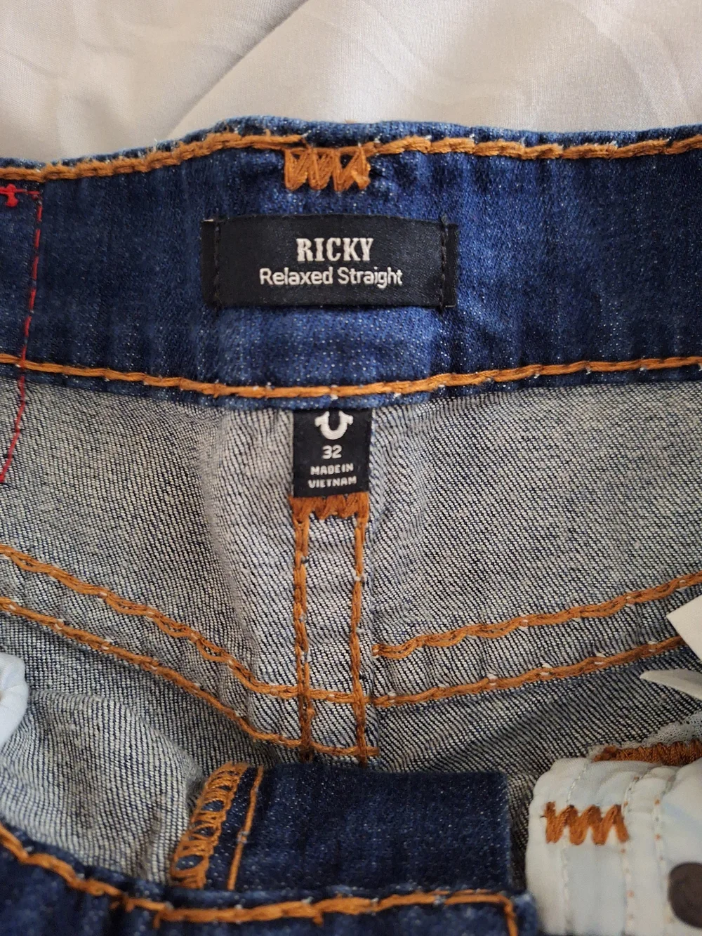 True Religion Men’s Ricky Relaxed Straight Jeans Size 32